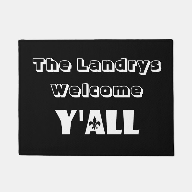 Felpudo de Cajun de la flor de lis de Luisiana (Anverso)