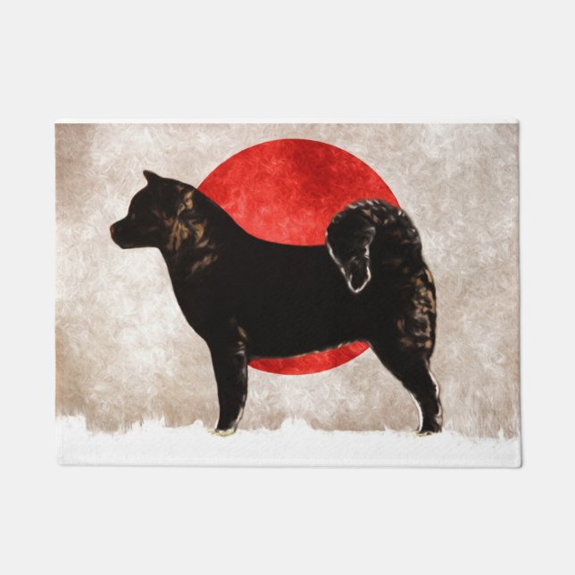 Felpudo de la puerta del perro de Akita (Anverso)