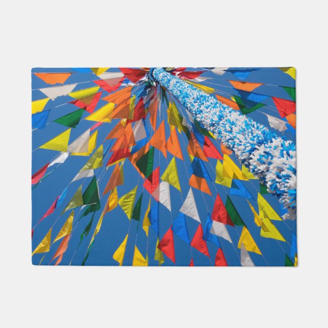 Felpudo Decoración de banderas triangulares (Anverso)