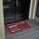 Felpudo Decoración en el hogar Reglas familiares personali<br><div class="desc">Personaliza este divertido doormat de reglas familiares. Sólo tienes que añadir tu apellido y seleccionar el color de tu elección que a tus visitantes les encantará cuando vengan y visiten. Hace el perfecto aniversario o regalo para el hogar también. Otra forma de hacer especial a tu fiesta en la colección...</div>