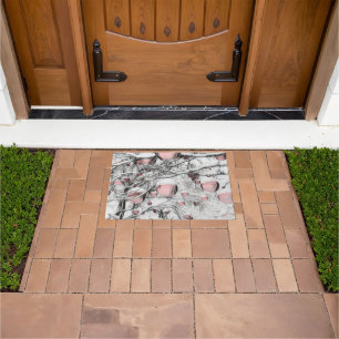 Felpudo Decoraciones navideñas antiguas en árboles nevados