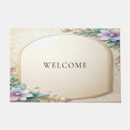 Felpudo Decorative Floral Frame with Pearls Doormat