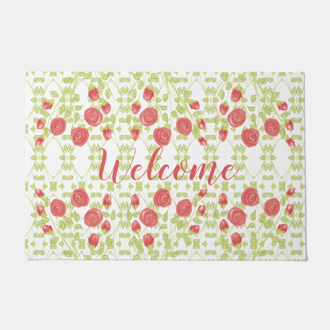 Felpudo Decorativo florido Rosa (Anverso)