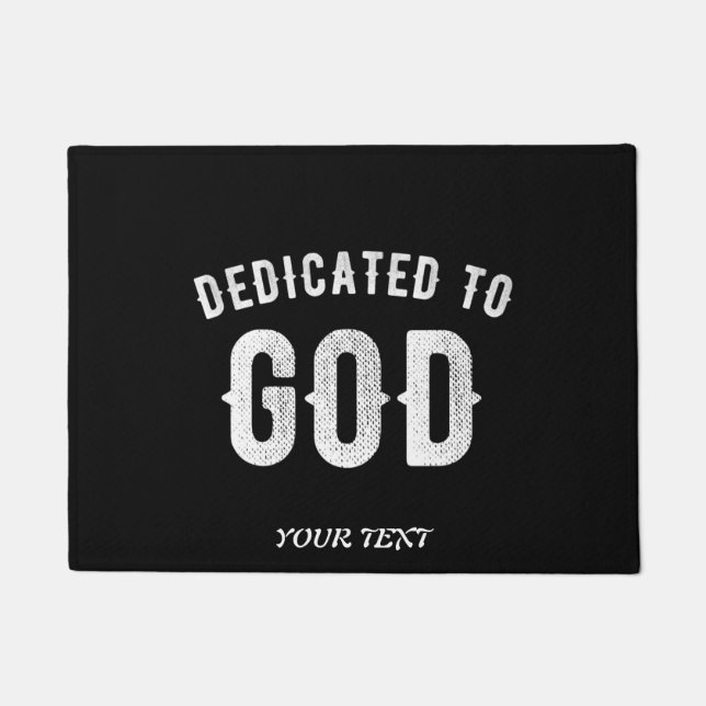 FELPUDO DEDICADO A DIOS PERSONALIZABLE GUAY TEXTO BLANCO (Anverso)