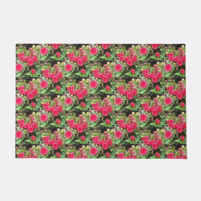 Felpudo Deep Pink Dahlias Door Mat (Anverso)