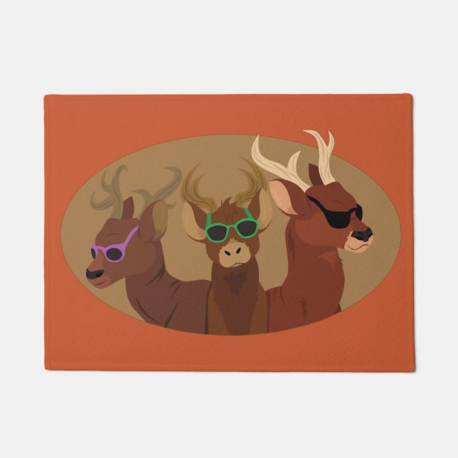Felpudo Deer Con Gafas De Sol (Anverso)