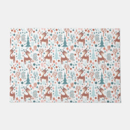 Felpudo Deer lindo en Navidades singulares de patrones for