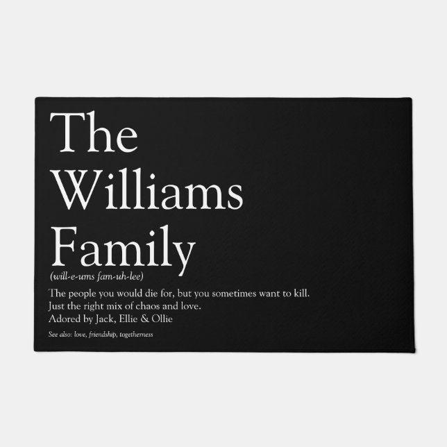 Felpudo Definición personalizada de su familia (Anverso)