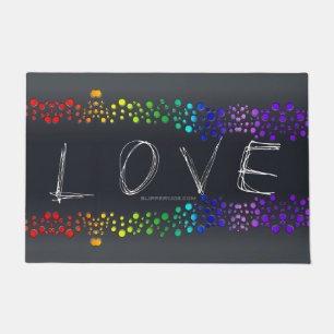 Felpudo degradado de la palabra de amor de SlipperyJoe