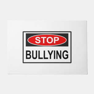 Felpudo Dejar de bullying Rótulo rojo