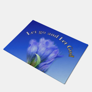 Felpudo Dejar ir a Dios Cita Inspiradora de flores gentian