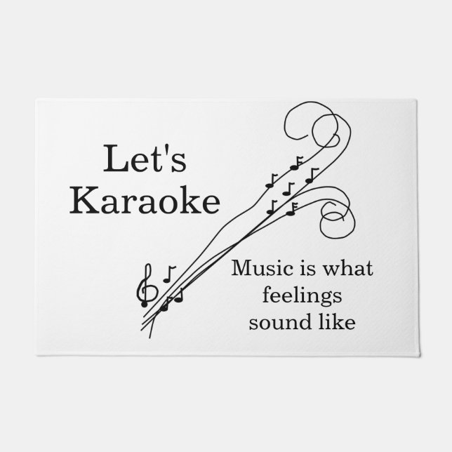 Felpudo "Déjenos Karaoke", música es como lo que suenan (Anverso)