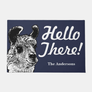 Felpudo Del hola ilustracion divertido de moda de la llama