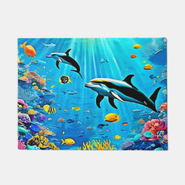 Felpudo Delfines y arrecifes: Alegría submarina