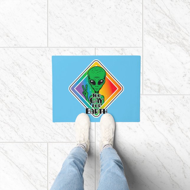 Felpudo Demasiado gay para la Tierra Funny OVNI alienígena (Interior)
