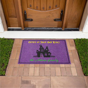 Felpudo Denim Print Octubre Halloween Bienvenida de 24 x 3