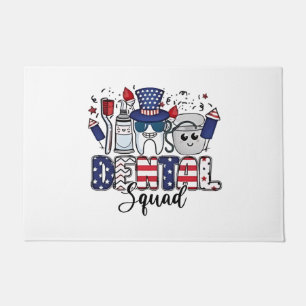 Felpudo Dental Squad Cute Dentista Higienista 4 de Julio