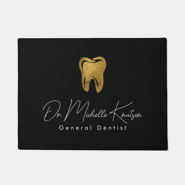 Felpudo Dentista de moda Profesional Dental Black Gold (Anverso)