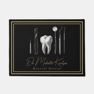 Felpudo Dentista de moda Profesional Dental Black Gold Doo