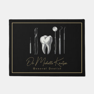 Felpudo Dentista de moda Profesional Dental Black Gold Doo