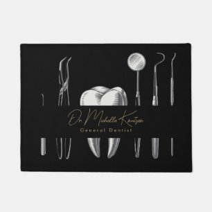 Felpudo Dentista de moda Profesional Dental Black Gold Doo