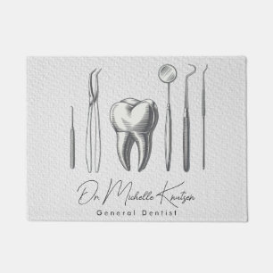 Felpudo Dentista de moda Profesional Dental White