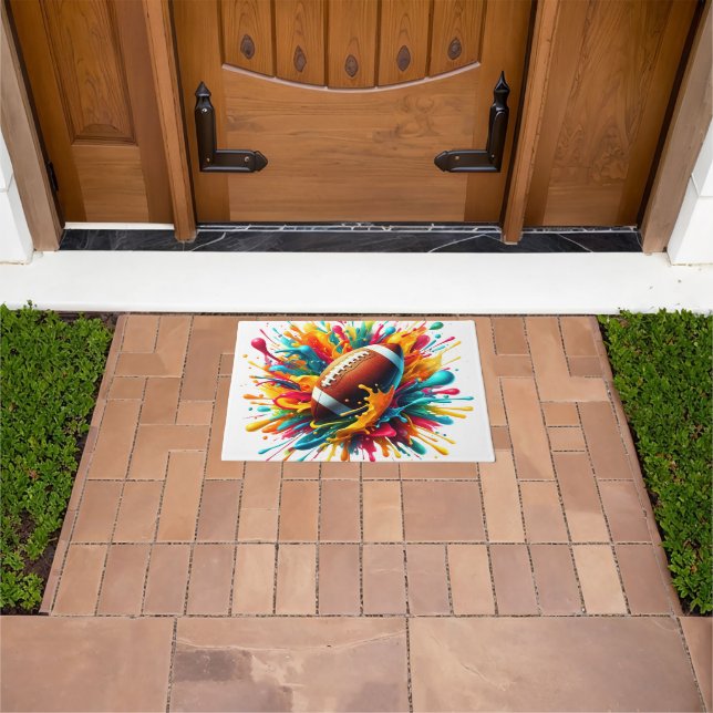 Felpudo Deportes de pelota de juego con salpicaduras de co (Exterior)