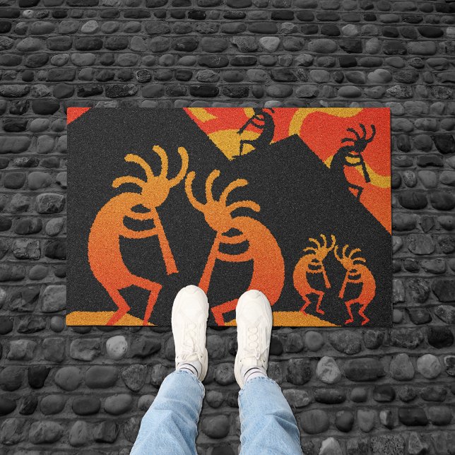 Felpudo Desert Sunset Kokopelli Southwest Design (Subido por el creador)