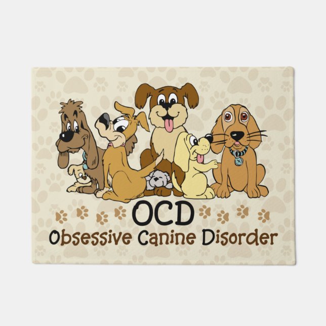 Felpudo Desorden canino obsesivo de OCD (Anverso)