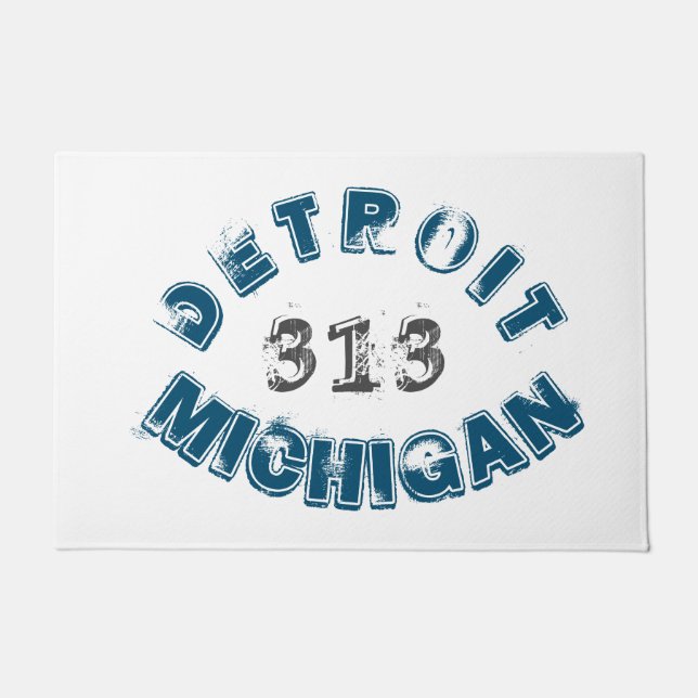 Felpudo Detroit Michigan Area Code (Anverso)