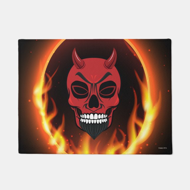 Felpudo Devil Demon Skeleton Door Mat (Anverso)