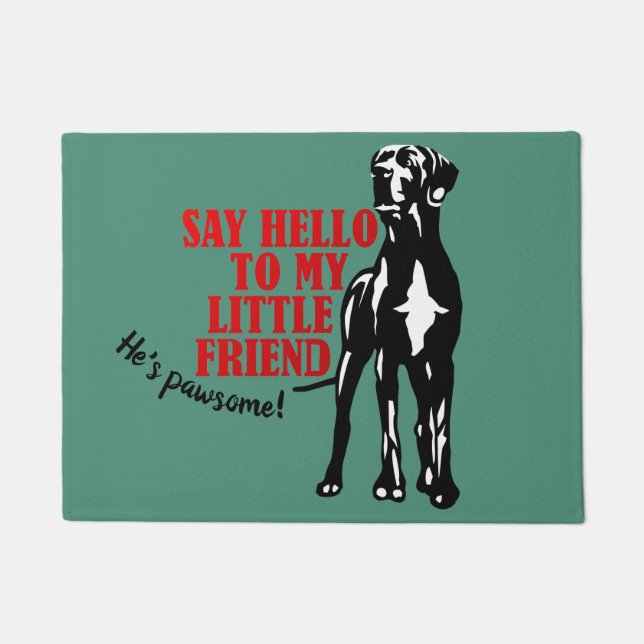 Felpudo Di hola Doormat green (Anverso)