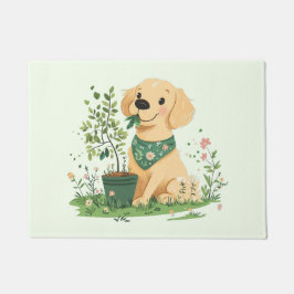 Felpudo Día de la Tierra Golden Retriever Perro Jardinería