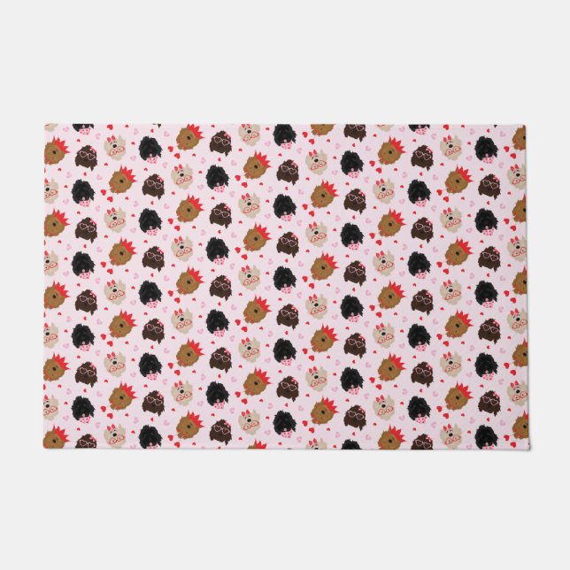 Felpudo Día de San Valentín de Mini Goldendoodle Dogs (Anverso)