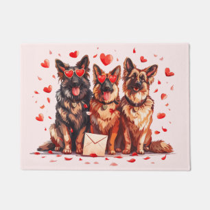 Felpudo Día de San Valentín Perros Pastor Alemán