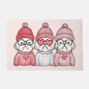 Felpudo Día de San Valentín perros Shih Tzu