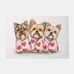 Felpudo Día de San Valentín Perros Yorkshire Terrier
