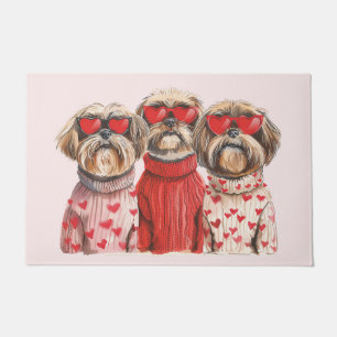 Felpudo Día de San Valentín Shih Tzu Dogs