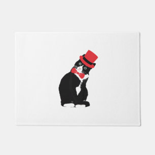 Felpudo Día del corbata del gato del esmoquin Top Hat Hall