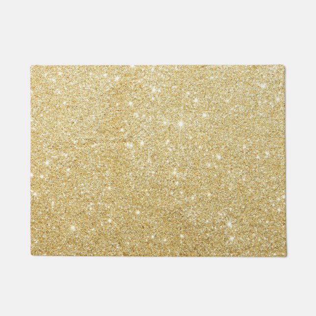 Felpudo Diamante de oro del purpurina (Anverso)