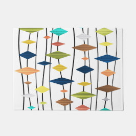 Felpudo Diamantes de arte retro atómico 1