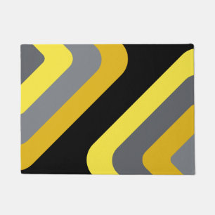 Felpudo Diamantes retro gigantes gris amarillo