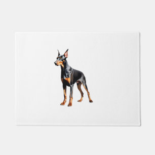 Felpudo Dibujo a lápiz de color de un Pinscher Doberman. E