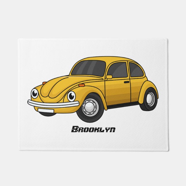Felpudo Dibujo animado de coche clásico (Anverso)
