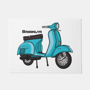 Felpudo Dibujo animado de motocicleta scooter linda