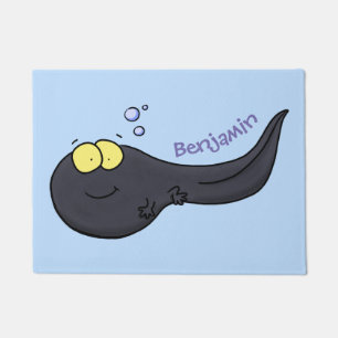 Felpudo Dibujo animado de renacuajo divertido y lindo