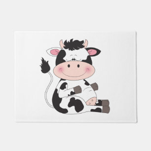 Felpudo Dibujo animado lindo de la vaca