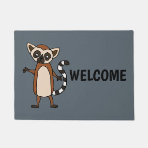 Felpudo Dibujo animado lindo divertido del Lemur