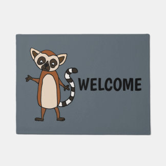 Felpudo Dibujo animado lindo divertido del Lemur