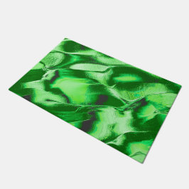 Felpudo Dibujo de dunas verdes metálicas toscas